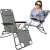 Springos grey sun lounger with woman relaxing
