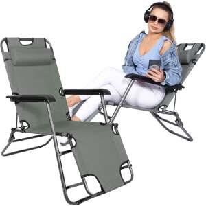 Шезлонг SERSIMO GC30, Relax Zero Gravity, 80x60x153cm, средно сив, Сгъваем 51446917