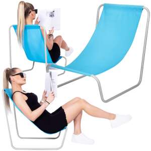 Springos kerti Napozószék, összecsukható, 90kg - Kék