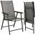 Springos black and grey folding garden chair with armrests