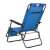 Rückansicht des Springos blauen Klappsessels mit verstellbarer Rückenlehne, perfekt zum Entspannen im Garten, auf dem Balkon oder am Strand