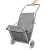 Сгъваем шезлонг Springos сив с колела и сенник, сгънат, страничен изглед