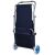 Springos dark blue folding beach chair with wheels, folded back view