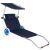 Springos dark blue folding beach chair with wheels and sunshade