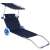 Springos folding beach chair with wheels and canopy, blue, 3/4 view
