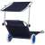 Springos folding beach chair with wheels and canopy, blue, back view