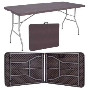 Springos klappbarer Gartentisch 180x74x74cm #braun