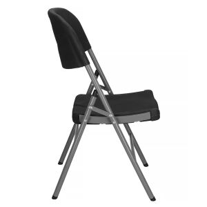Springos black folding garden chair side view - Garden Chair