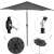 Springos 300cm tilting garden parasol, dark grey, close-up of canopy