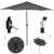 Springos 300cm tilting garden parasol, dark grey, features and details
