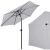 Vrtni suncobran Springos 2,5m sivi, otvoreni i djelomični pogled, zaštita od sunca