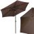 Springos 2.5m brown garden umbrella angled view