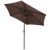 Springos 2.5m brown garden umbrella angled view
