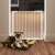 Springos safety gate, white, 76-85 cm, pressure mounted, auto close, for babies and pets, in use with dog
