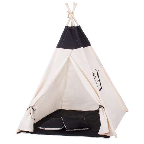Springos Indián sátor, párnákkal #fekete