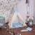 Springos Indian tent with blue star pattern, teepee for kids