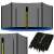 Springos trampoline safety net, 244cm, black, with zipper and buckles, for 6 poles, with blue trampoline