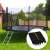 Springos trampoline safety net, 244cm, black, with zipper and buckles, for 6 poles, with trampoline and ladder, in garden
