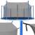 Springos 366cm Trampolin mit Sicherheitsnetz, blauer Rahmen, graues Netz, schräge Ansicht