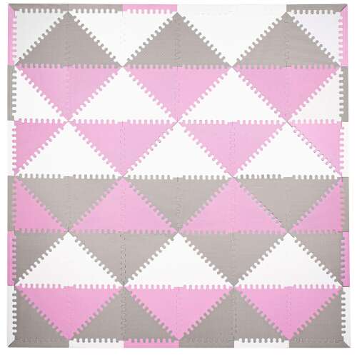 Springos Grau, Rosa und Weiß Schaumstoff Puzzlematte, montiert