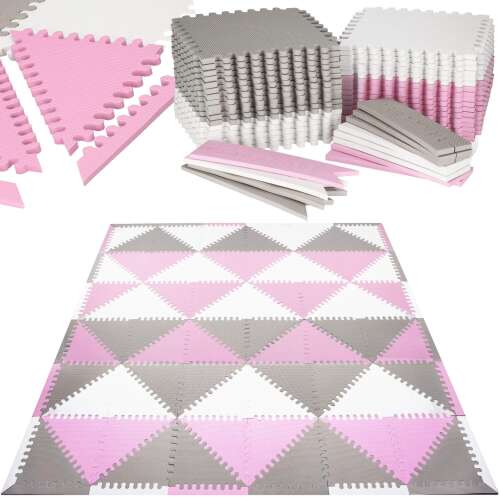 Springos Burete puzzle 186x186cm (72buc 32x32cm) #grey-pink
