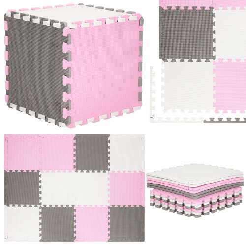 Springos Burete puzzle 118x90cm (12buc 30x30cm) #grey-pink