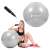 Springos fitness labda, 75cm, szürke, pumpával