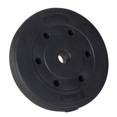 Springos 5kg weight plate, black