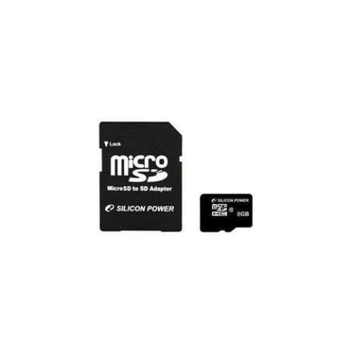 SILICON POWER MICRO SD CARD 8GB SD adapter CL10
