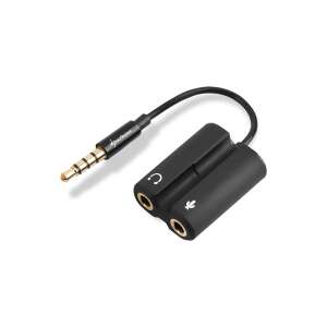 Sharkoon PMP35 Adapter 3,5 mm TRRS -&gt; 3,5 mm audio i mikrofon, czarny - Przekształcanie