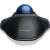 Kensington Orbit Wired Trackball Mouse with Scroll Ring, Black and Blue, front view
