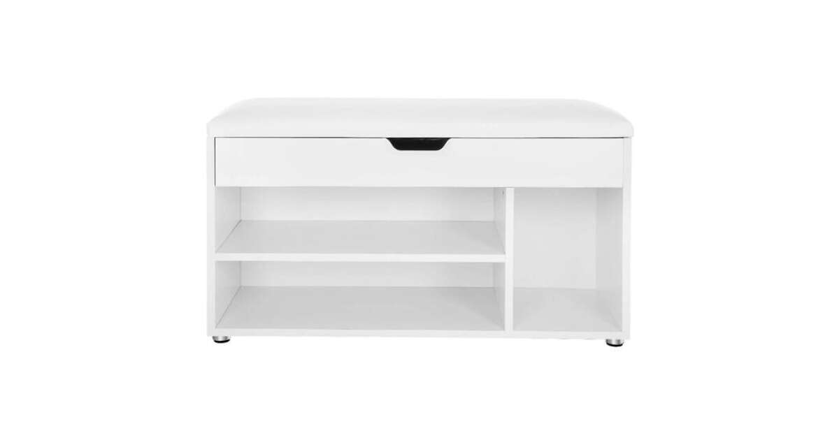 VSG vintage shoe storage bench with folding storage and padded