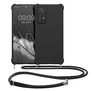 Kwmobile Xiaomi Redmi Note 11 Pro/Pro 5G black silicone case with lanyard - Phone Case