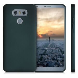 kwmobile LG G6 Green Silicone Case on Phone - Multiple Views - Phone Case