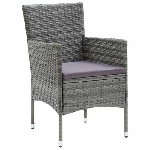 4 db Polyrattan Kerti Étkezőszék - Szürke 174067001 - Kerti szék