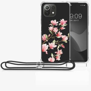 kwmobile Xiaomi Mi 11 Lite 5G case with magnolia design and lanyard - Phone Case