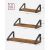 VSG floating wall shelf set, 3 pieces, black and brown, dimensions