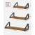 Dimensions of the 3 rustic brown floating shelves with black metal brackets