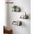 Set of 3 rustic brown floating shelves with black metal brackets, perfect for displaying decor, photos, or plants