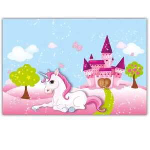 Einhorn Schloss Papier Tischdecke 120x180 cm mit Einhorn- und Schlossdesign - Tischdecken