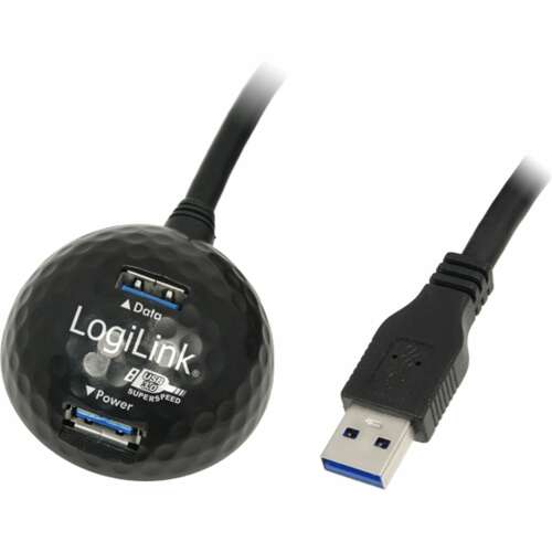 LogiLink USB 3.0 Hosszabbító Kábel Dokkolóval, 2 USB Porttal