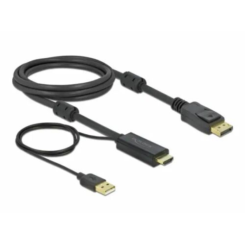 Delock HDMI to DisplayPort cable, 4K 30Hz, 2 meters
