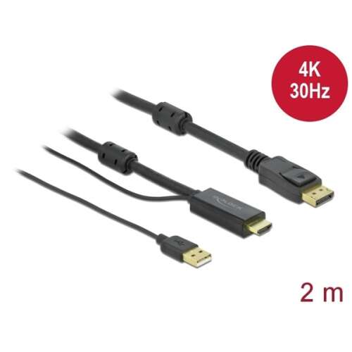 Delock HDMI - DisplayPort kábel 4K, 30Hz, 2m (85964) (delock85964)
