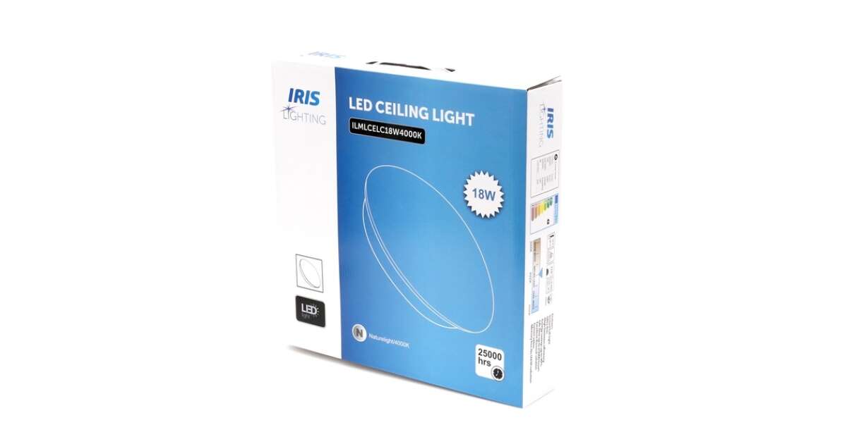 Iris Lighting - ML-CELC 18W/4000K/1170lm fehér LED mennyezeti lámpa ...