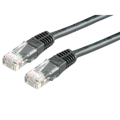 Cablu de rețea ROLINE UTP 3m negru, CAT5e, neecranat, conector RJ45