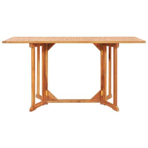 Tömör tíkfa lehajtható lapú kerti asztal 150 x 90 x 75 cm 51545073
