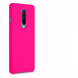 Neonowo różowe silikonowe etui kwmobile OnePlus 8 - Kontakty telefoniczne