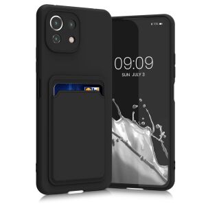 kwmobile Xiaomi Mi 11 Lite 5G black case with card holder and phone - Phone Case