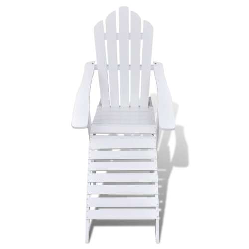 Fehér fa kerti szék zsámollyal 51565049