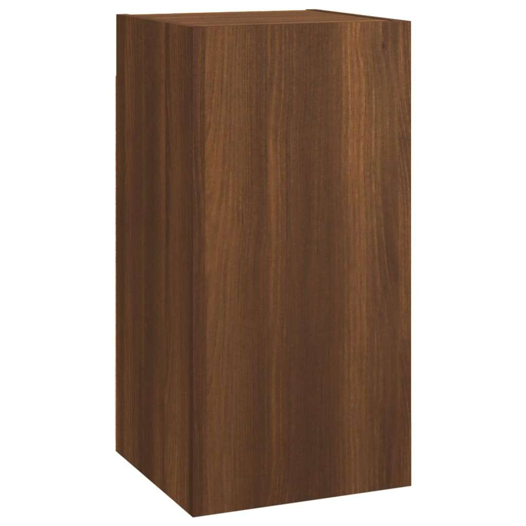 2 db barna tölgy színű szerelt fa tv-szekrény 30,5x30x60 cm